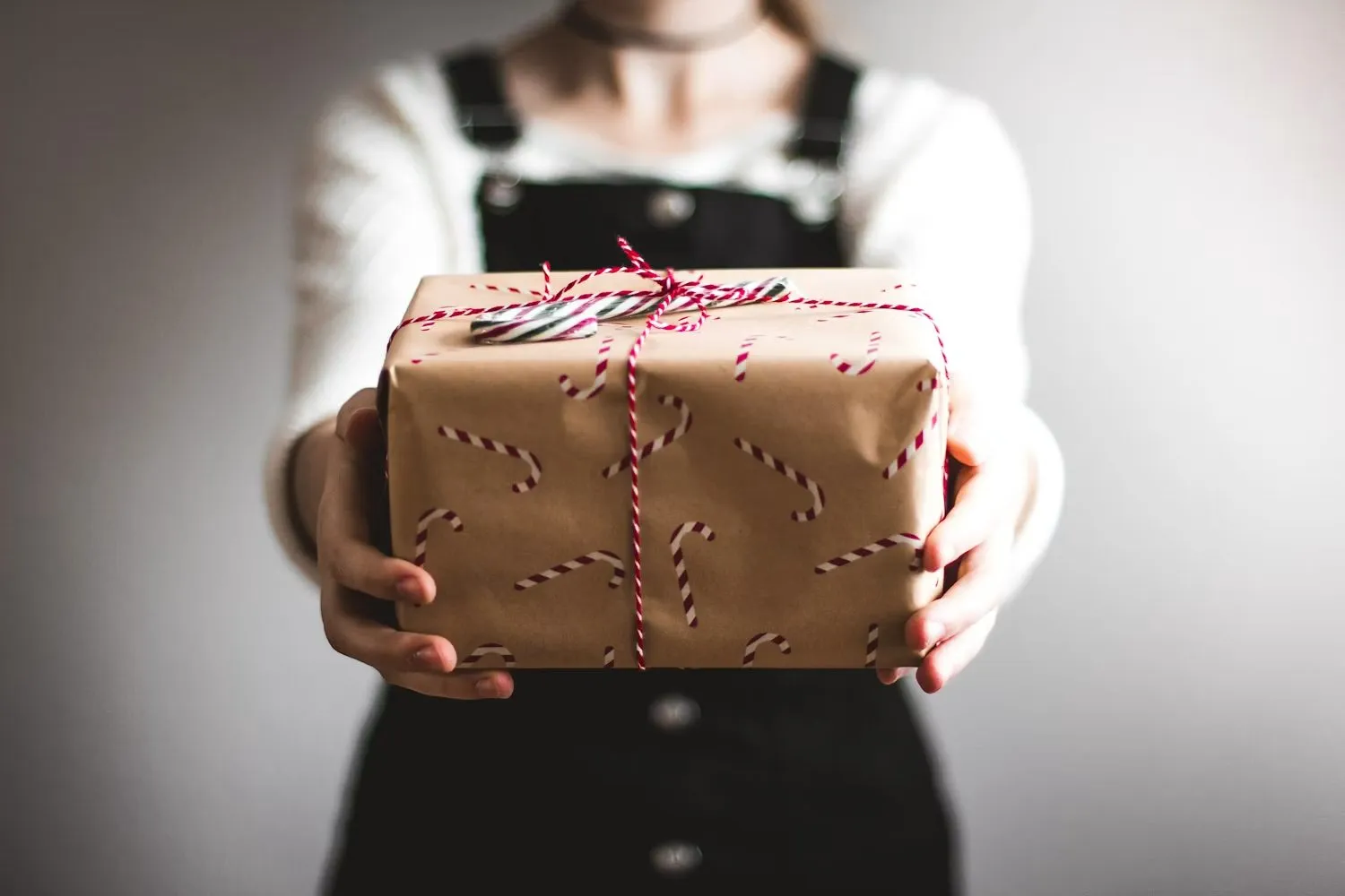 A wrapped gift handed over at a Santa visit