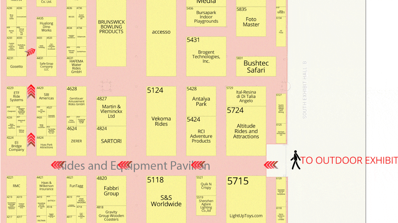 Booth No. 4433 (Level 1, North/South Building, Rides & Equipment)